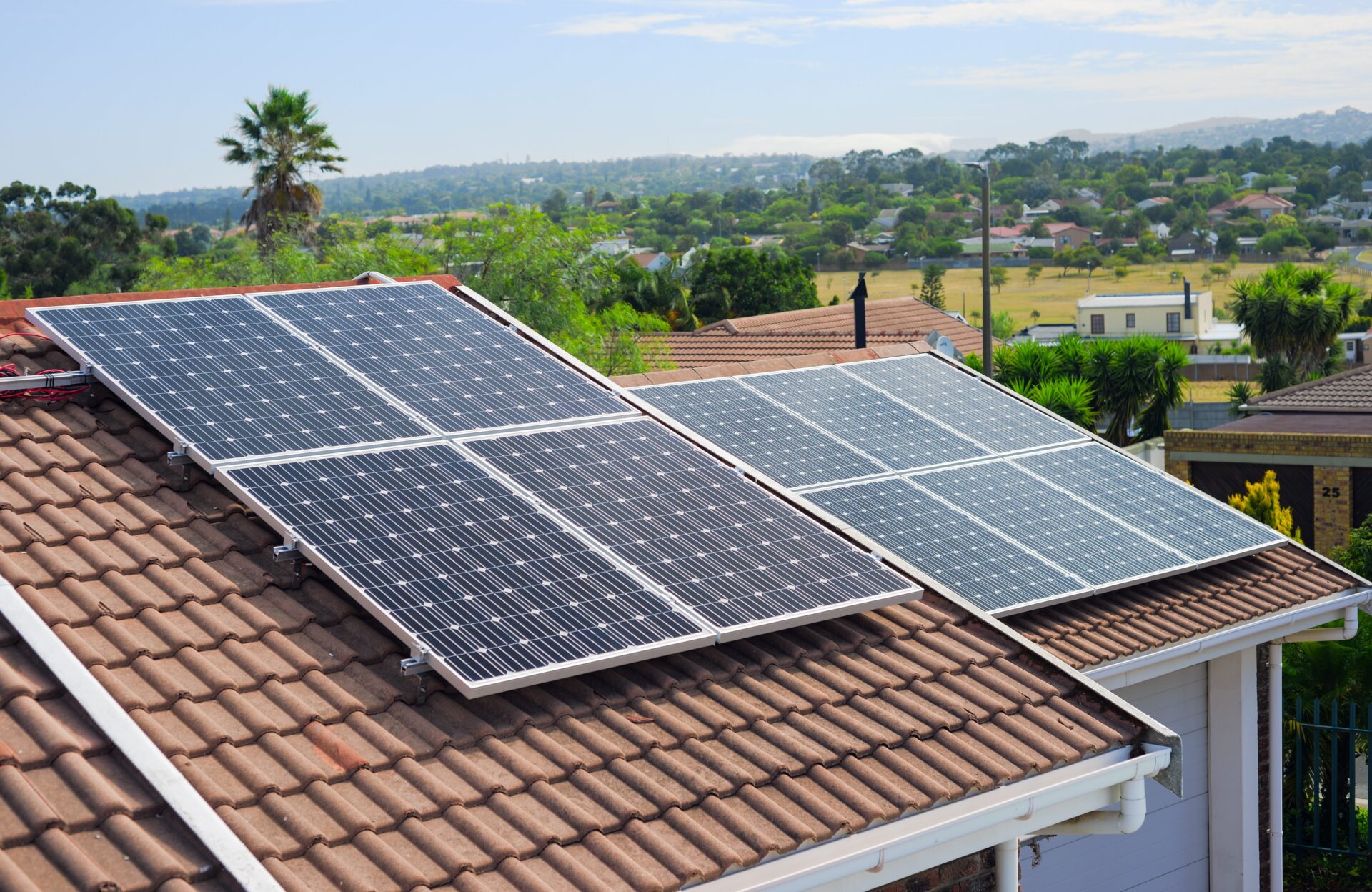 solar panels on roof Solar panels on tiled roof