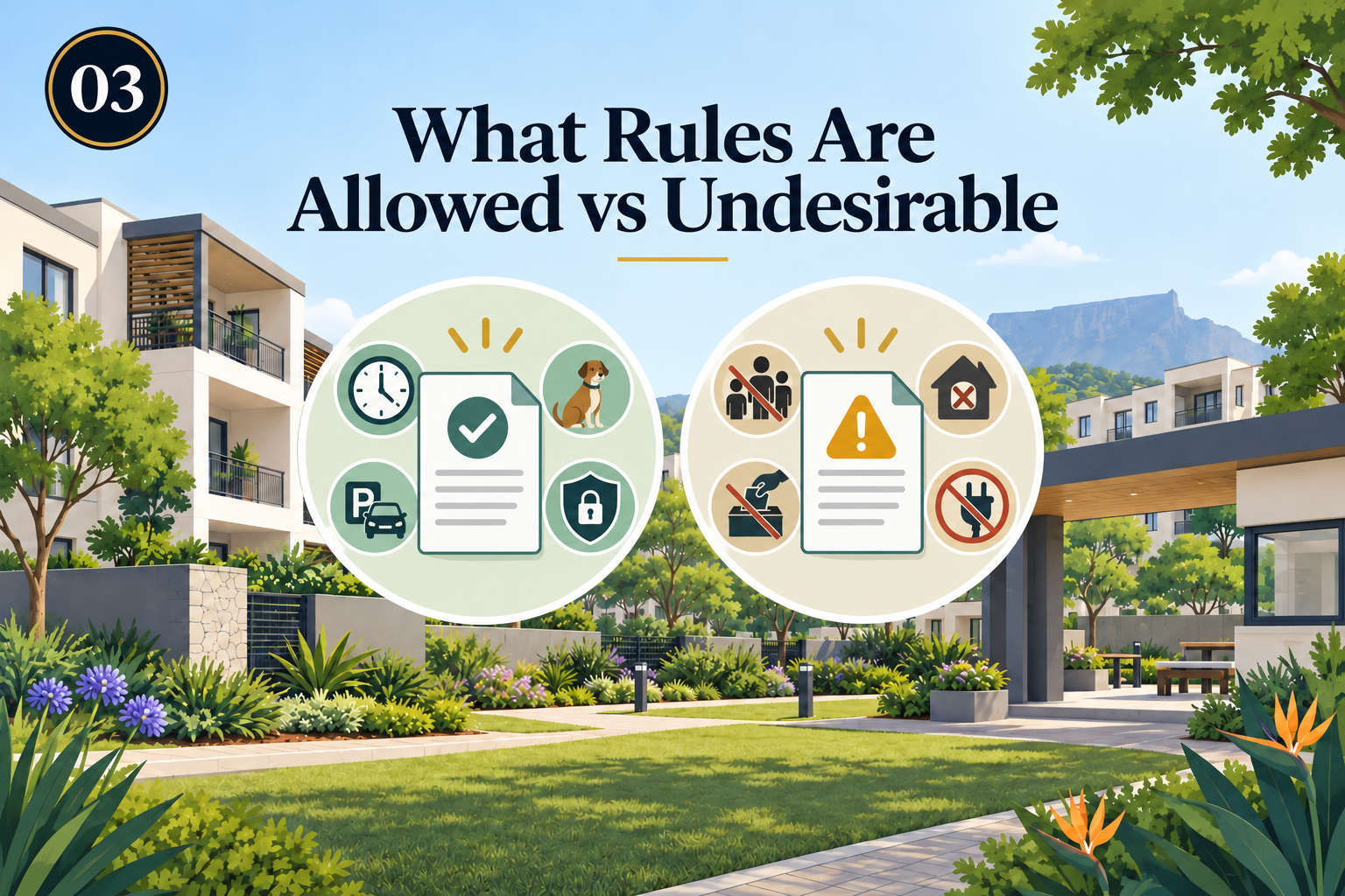 Allowed vs undesirable community scheme rules